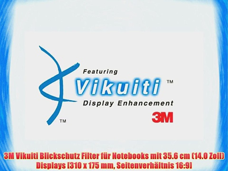 3M Vikuiti Blickschutz Filter f?r Notebooks mit 35.6 cm (14.0 Zoll) Displays [310 x 175 mm