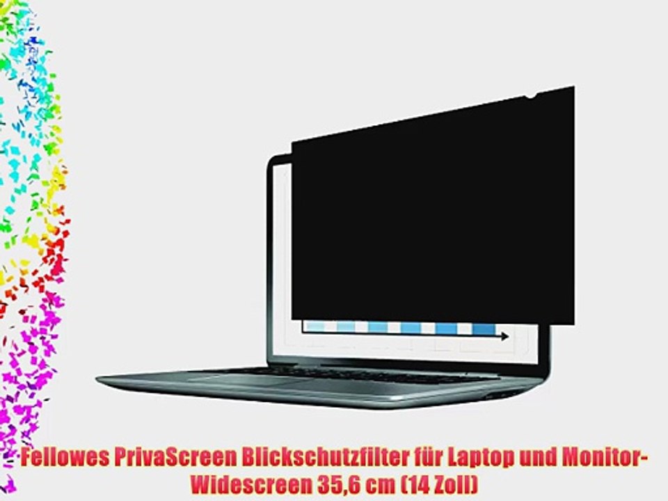 Fellowes PrivaScreen Blickschutzfilter f?r Laptop und Monitor-Widescreen 356 cm (14 Zoll)