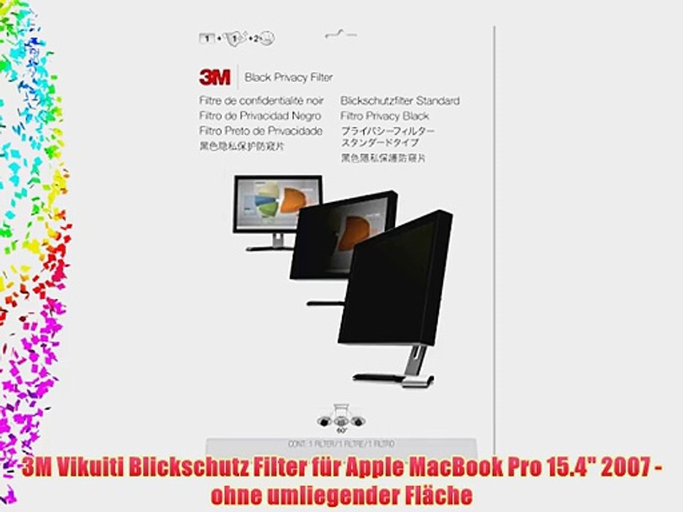3M Vikuiti Blickschutz Filter f?r Apple MacBook Pro 15.4 2007 - ohne umliegender Fl?che