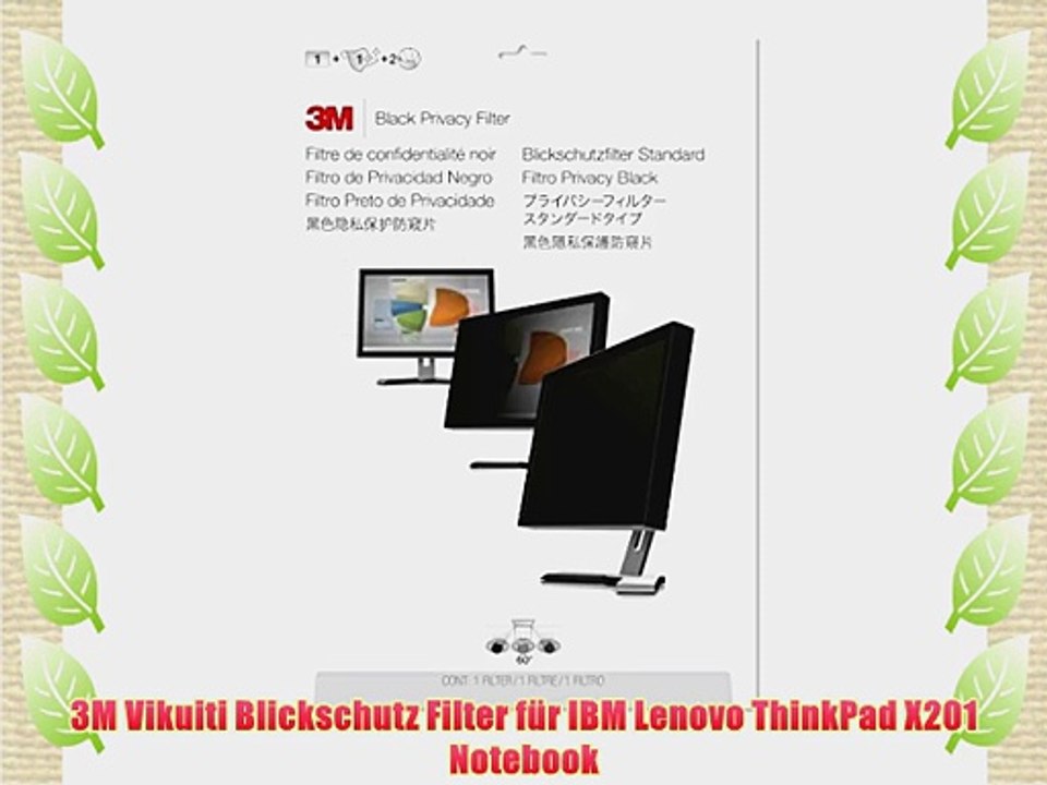 3M Vikuiti Blickschutz Filter f?r IBM Lenovo ThinkPad X201 Notebook