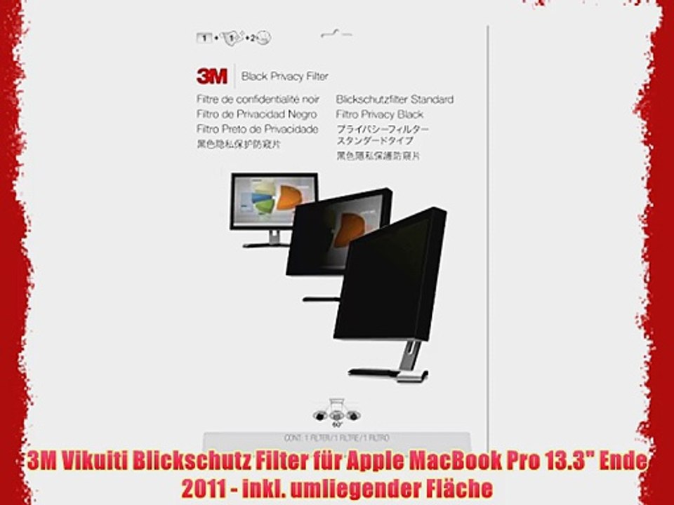 3M Vikuiti Blickschutz Filter f?r Apple MacBook Pro 13.3 Ende 2011 - inkl. umliegender Fl?che