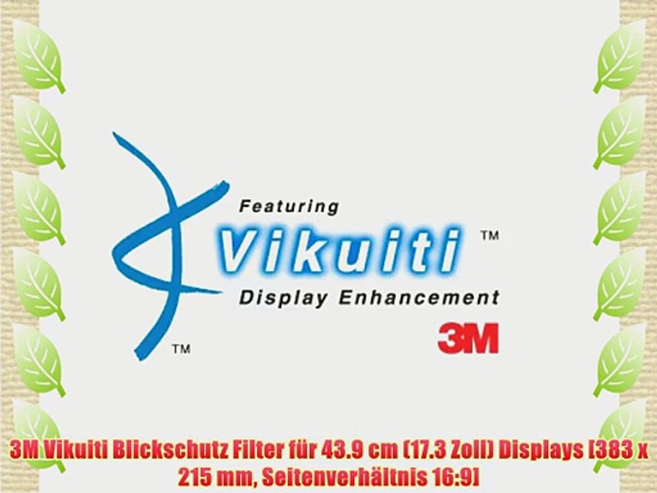 3M Vikuiti Blickschutz Filter f?r 43.9 cm (17.3 Zoll) Displays [383 x 215 mm Seitenverh?ltnis