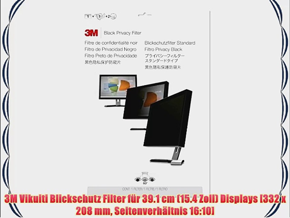 3M Vikuiti Blickschutz Filter f?r 39.1 cm (15.4 Zoll) Displays [332 x 208 mm Seitenverh?ltnis