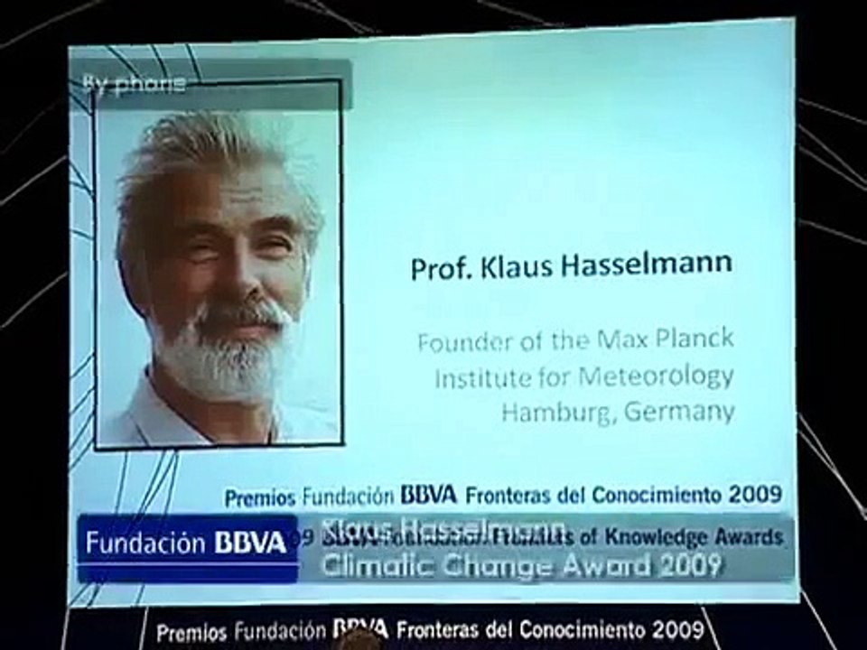 Klaus Hasselmann, 2009 BBVA Foundation Frontiers of Knowledge in Climate Change