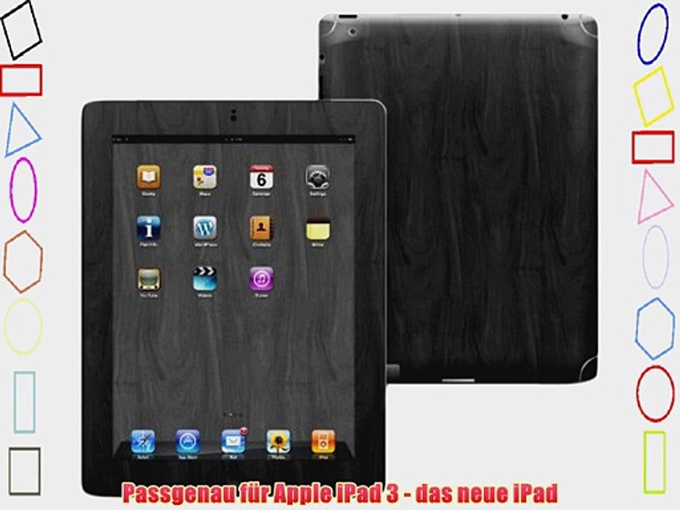 DecalGirl Design Schutzfolie f?r Apple iPad 3 Black Woodgrain
