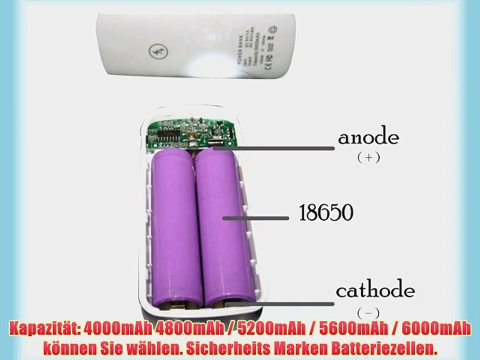Digimate 5200mAh Weiss USB Port Externer Akku Batterie / Powerbank / Power Bank / Ladeger?t