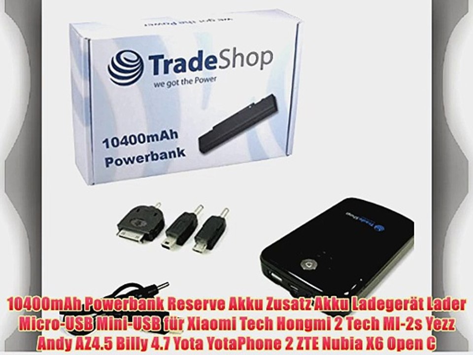 10400mAh Powerbank Reserve Akku Zusatz Akku Ladeger?t Lader Micro-USB Mini-USB f?r Xiaomi Tech