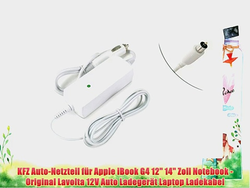 KFZ Auto-Netzteil f?r Apple iBook G4 12 14 Zoll Notebook - Original Lavolta 12V Auto Ladeger?t