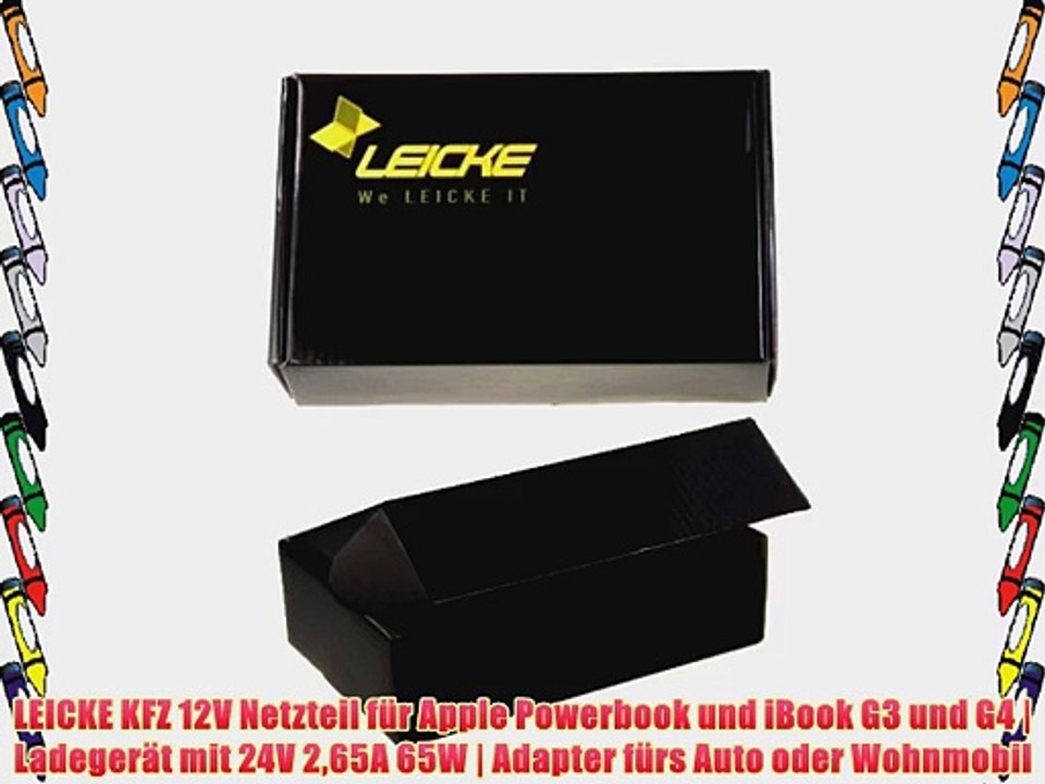 LEICKE KFZ 12V Netzteil f?r Apple Powerbook und iBook G3 und G4 | Ladeger?t mit 24V 265A 65W