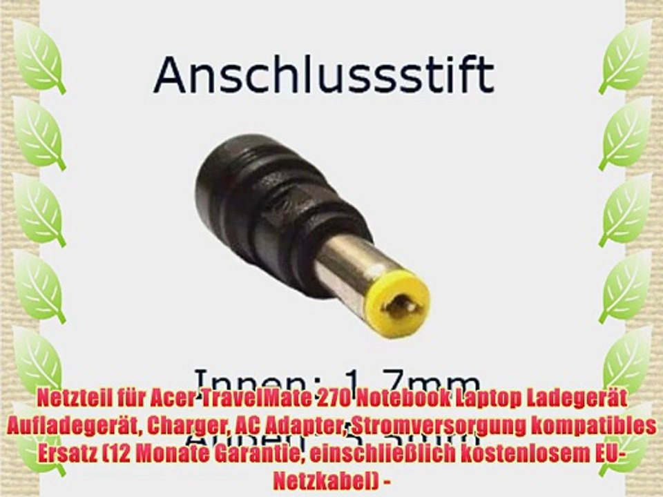 Netzteil f?r Acer TravelMate 270 Notebook Laptop Ladeger?t Aufladeger?t Charger AC Adapter