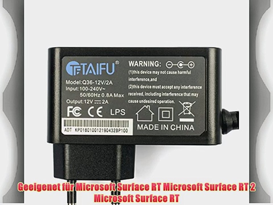 Taifu?24W Portable 12V 2A 5 PIN Microsoft 24W Netzteil Ladeger?t f?r Microsoft Surface RT 2