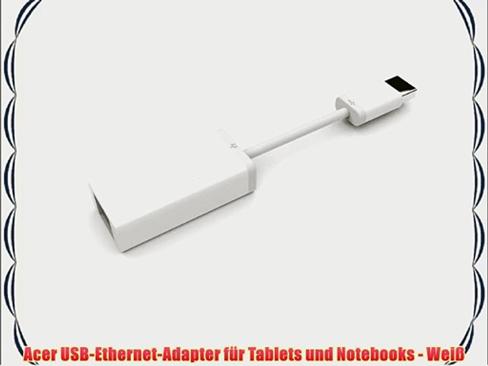 Acer USB-Ethernet-Adapter f?r Tablets und Notebooks - Wei?