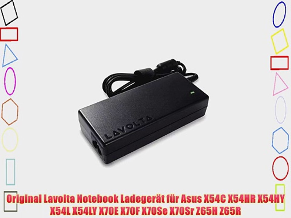 65W Lavolta Netzteil Notebook Ladeger?t f?r Asus X54C X54HR X54HY X54L X54LY X70E X70F X70Se