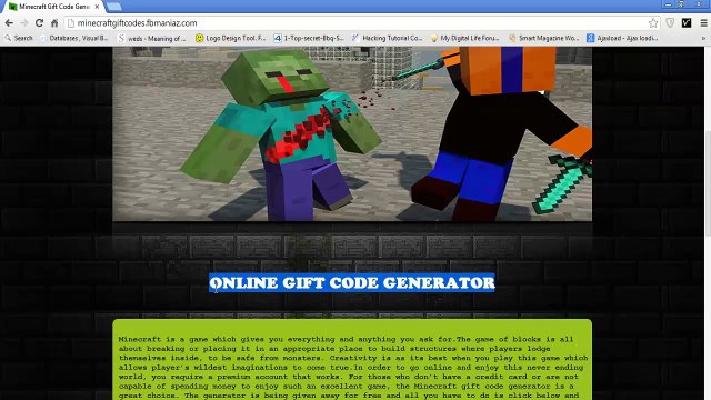 Free Minecarft Premium Accounts and Gift Codes Working Method