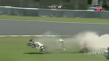 Casey Stoner injured as he crashes out in motorcycle race