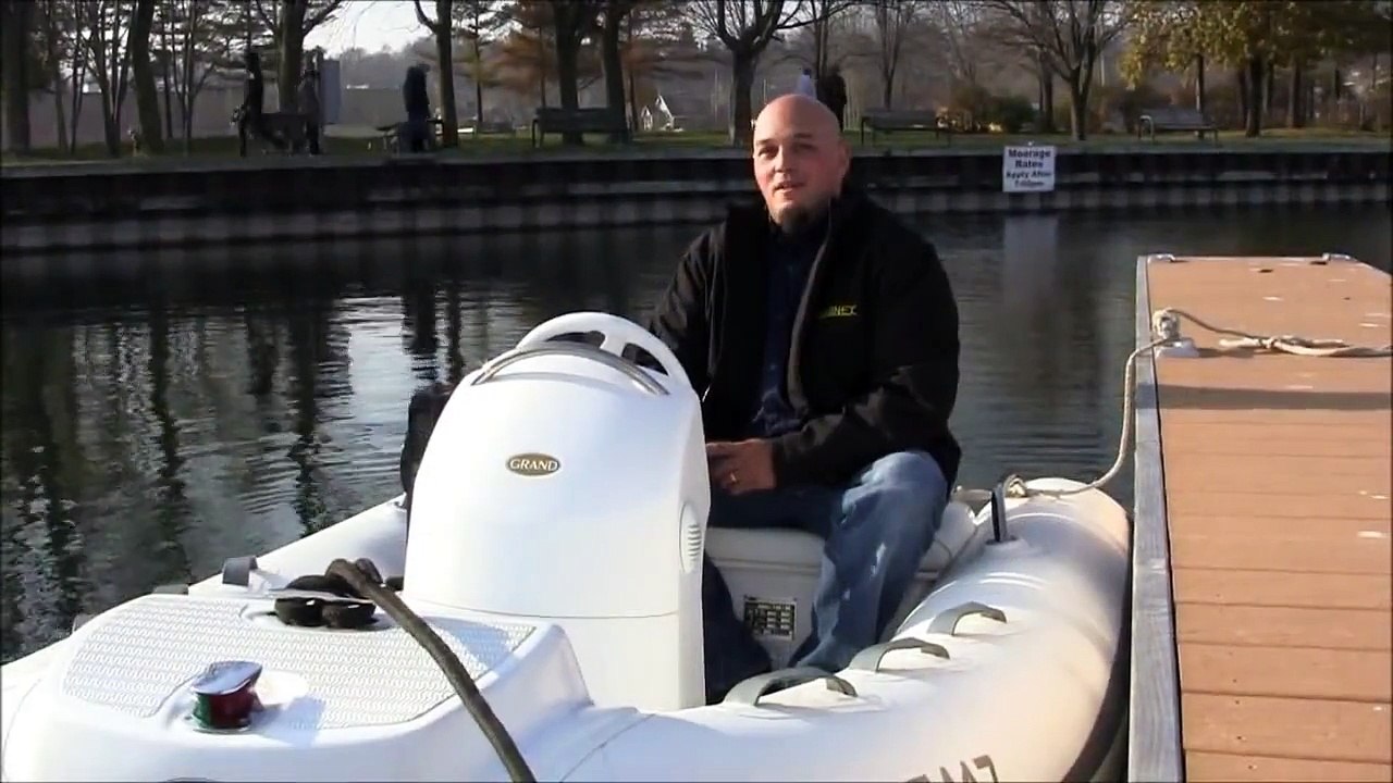 GRAND inflatable RIB boat Golden Line G340EF with 20HP, test drive.