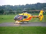 Polish HEMS chopper, EC 135 takeoff.