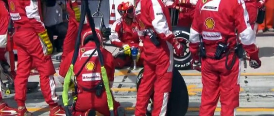 F1 (2015) Hulkenberg's crash causes a safety car which leads them through the pitlane