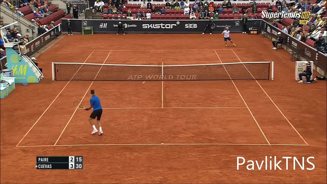 Benoit Paire vs Pablo Cuevas -  SWEDISH OPEN 2015 Highlights
