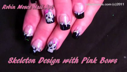 2 Nail Art Tutorials   DIY Halloween Nails   Skulls with Bows