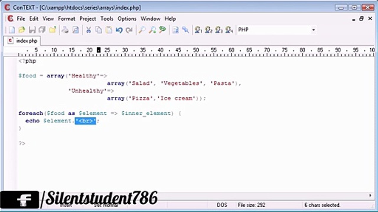 Beginner PHP Tutorial - 41 - for each Statement_‏_1