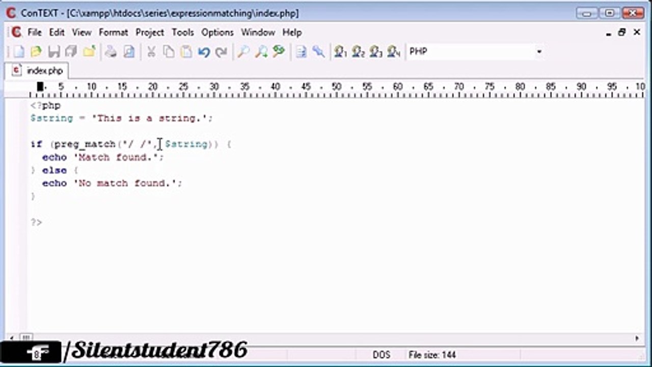 Beginner PHP Tutorial - 45 - More on Expression Matching_‏_1