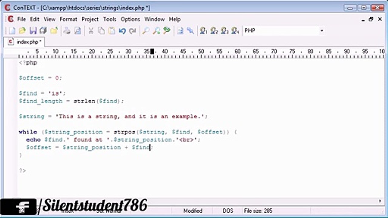 Beginner PHP Tutorial - 49 - String Functions String Position Part 2_‏_1