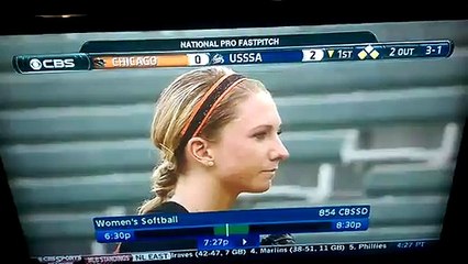 Lacey Waldrop pitching against Lauren Chamberlain