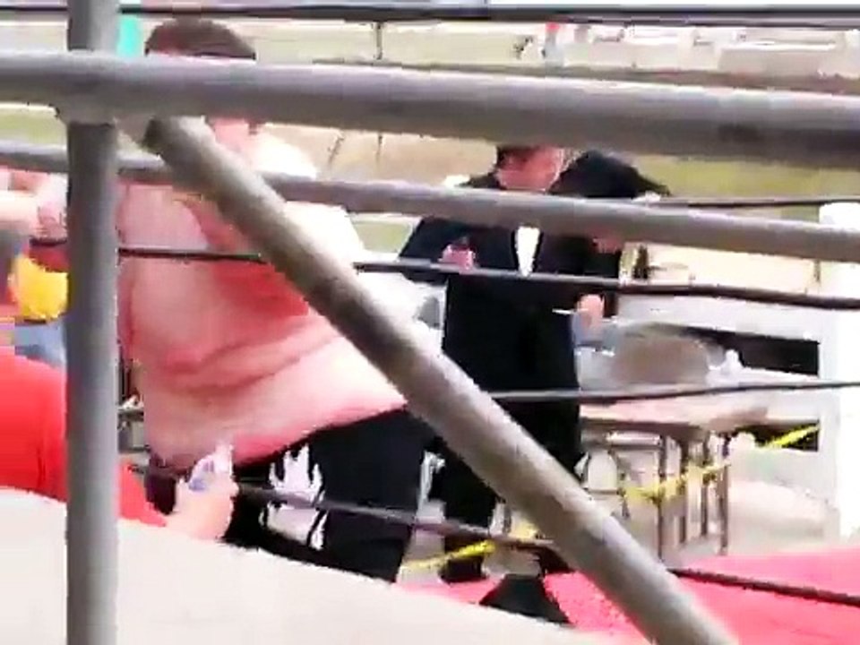 fat man gets beat up