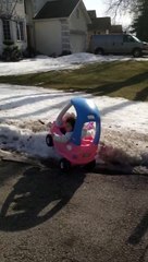 Dad Catches Daughter Drinking and Driving in Cozy Coupe