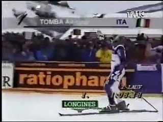 Alberto Tomba wins giantslalom (Alta Badia 1994)