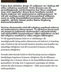 Syna stödet till de religiösa samfunden