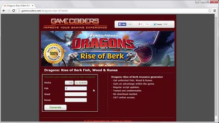 Dragons: Rise of Berk Fish and Wood Generator