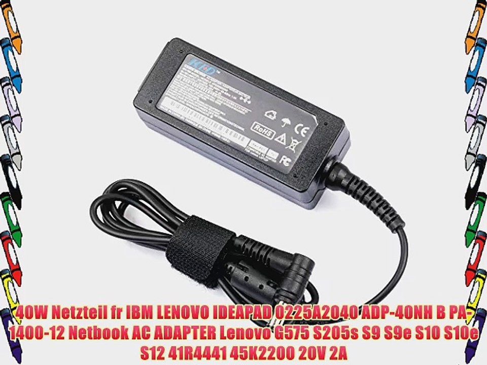 40W Netzteil fr IBM LENOVO IDEAPAD 0225A2040 ADP-40NH B PA-1400-12 Netbook AC ADAPTER Lenovo