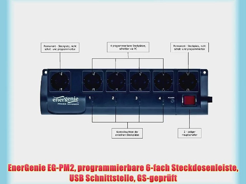 EnerGenie EG-PM2 programmierbare 6-fach Steckdosenleiste USB Schnittstelle GS-gepr?ft