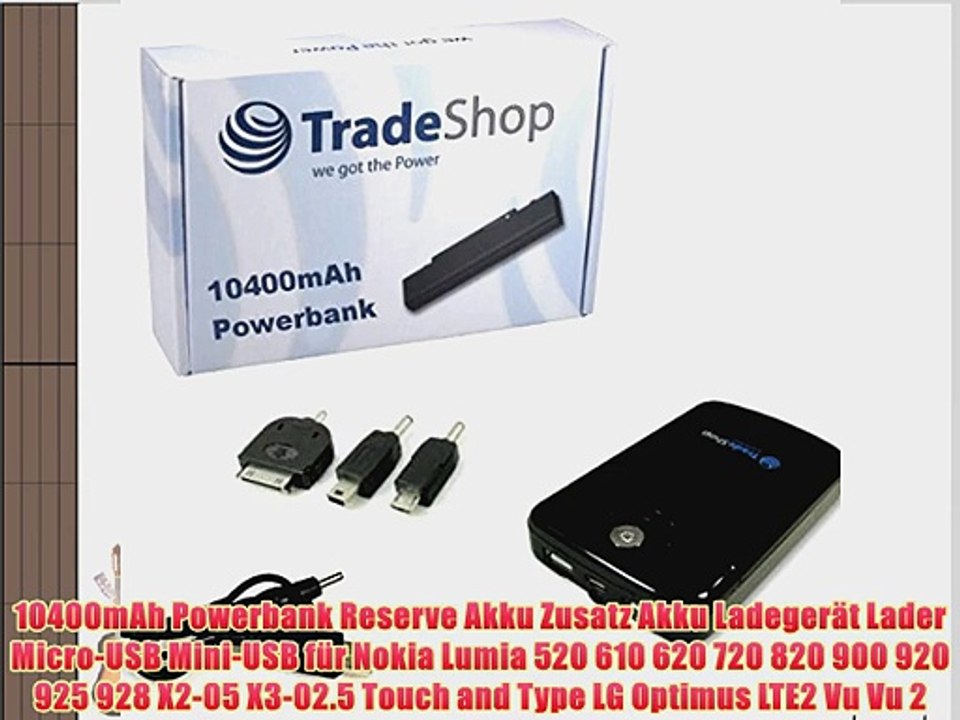 10400mAh Powerbank Reserve Akku Zusatz Akku Ladeger?t Lader Micro-USB Mini-USB f?r Nokia Lumia