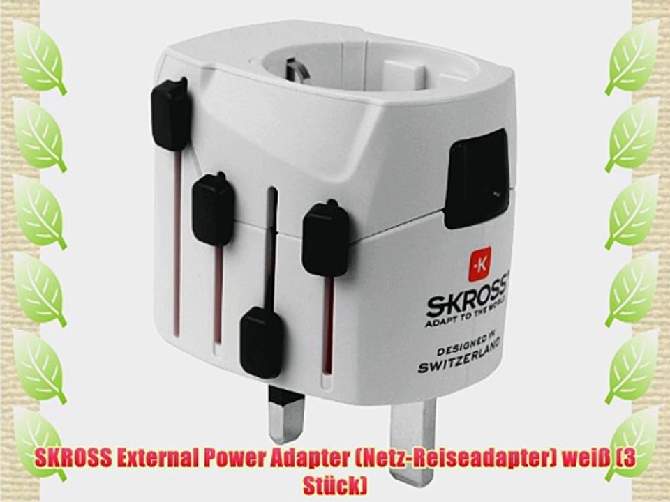 SKROSS External Power Adapter (Netz-Reiseadapter) wei? (3 St?ck)