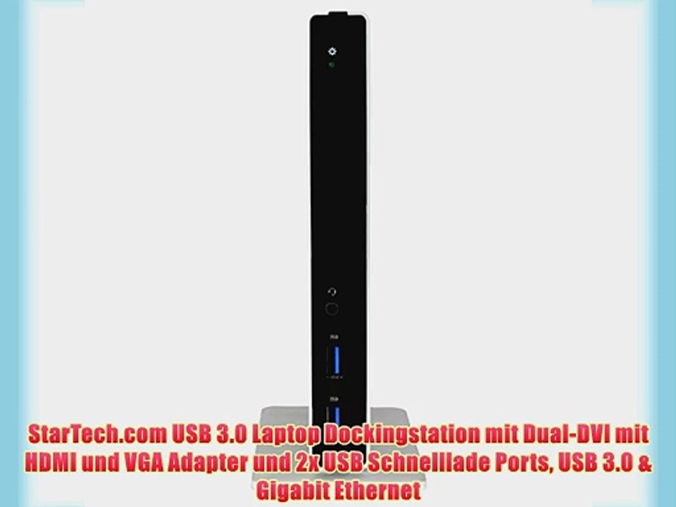 StarTech.com USB 3.0 Laptop Dockingstation mit Dual-DVI mit HDMI und VGA Adapter und 2x USB