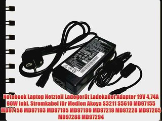 Download Video: Notebook Laptop Netzteil Ladeger?t Ladekabel Adapter 19V 474A 90W inkl. Stromkabel f?r Medion