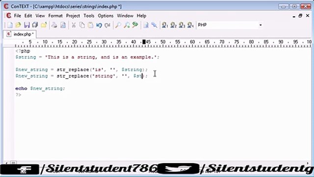 Beginner PHP Tutorial - 51 - String Functions Replacing Predefined Part of a String_‏_1