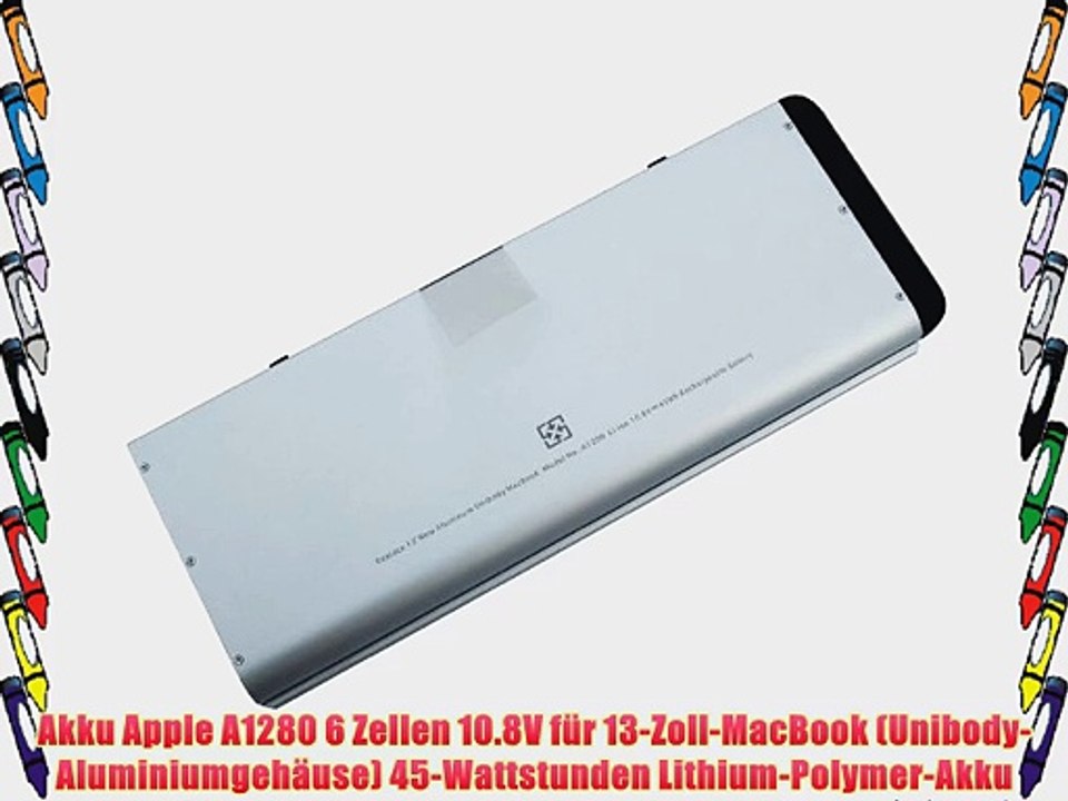 Akku Apple A1280 6 Zellen 10.8V f?r 13-Zoll-MacBook (Unibody-Aluminiumgeh?use) 45-Wattstunden