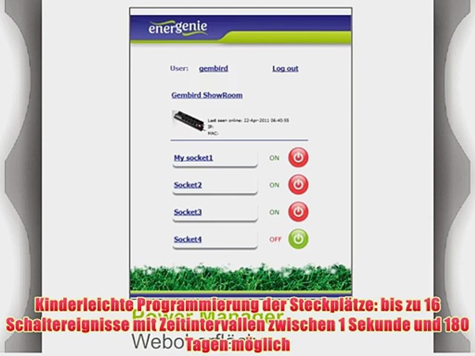 EnerGenie EG-PMS2-LAN programmierbare 6-fach IP-Steckdosenleiste ?berspannungsschutz LAN-Schnittstelle
