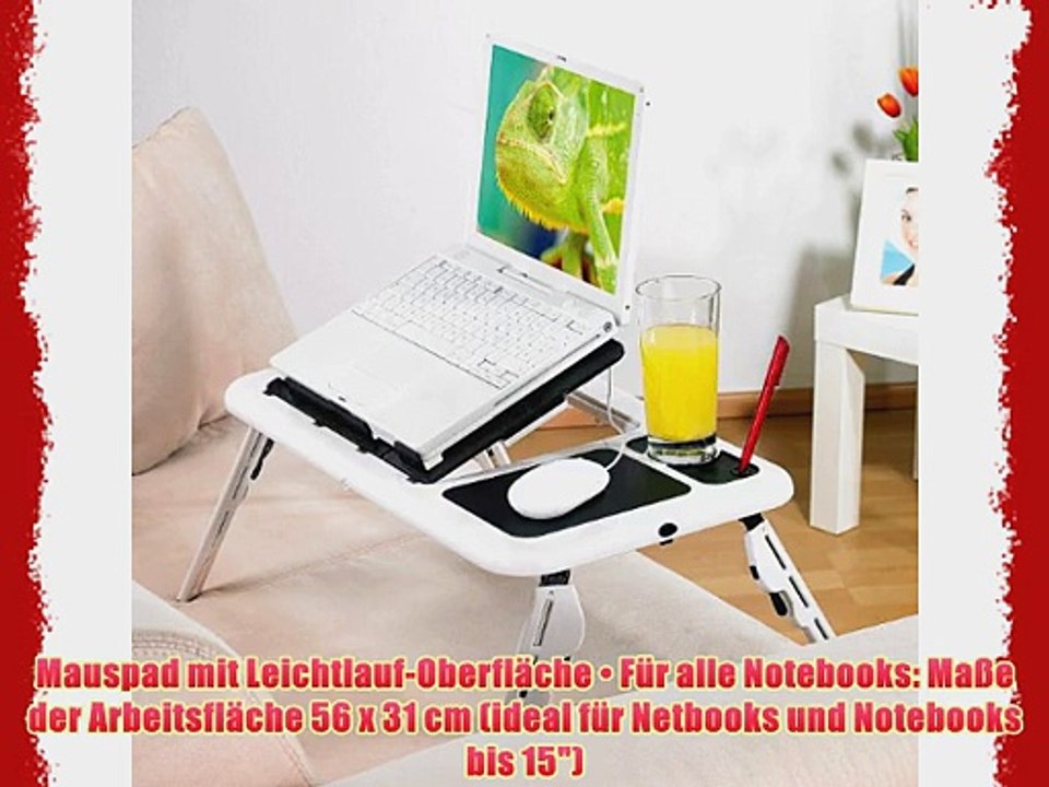 General Office Notebooktisch mit 2 USB-L?ftern klappbar
