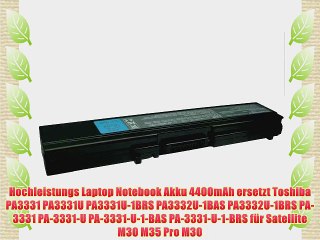 Hochleistungs Laptop Notebook Akku 4400mAh ersetzt Toshiba PA3331 PA3331U PA3331U-1BRS PA3332U-1BAS