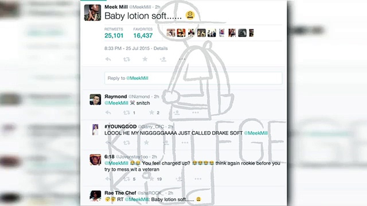 Meek Mill Calls Drakes Charged Up Diss Song Baby Lotion Soft