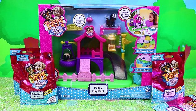 PUPPY IN MY POCKET Dog Play Park & Obstacle Course with Slide & Swings + BLIND BAGS Surprise Toys