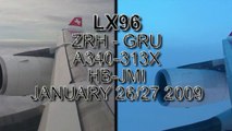 LX96 Zurich - Sao Paulo / Landing at Sao Paulo Guarulhos / Airbus A340-313X