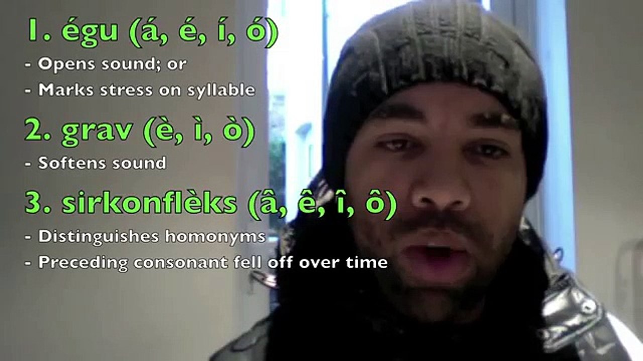 Accent Marks (Diacritics) in Louisiana Creole