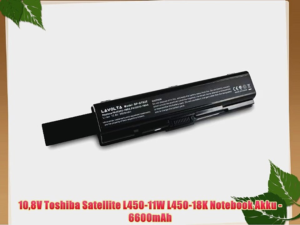 108V Toshiba Satellite L450-11W L450-18K Notebook Akku - 6600mAh