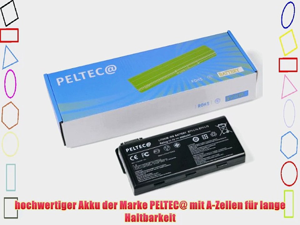 PELTEC@ Premium Notebook Laptop Akku 4400mAh f?r MSI A5000 A6000 A6005 A6200 A7200 CR500 CR600